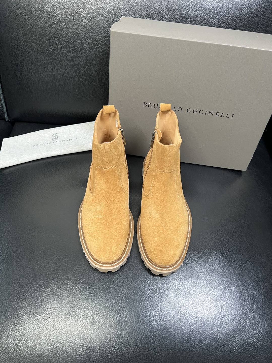 Brunello Cucinelli 高品质 顶级工艺品 BC 靴子高帮专柜同步原厂配置，意大利进口牛皮
