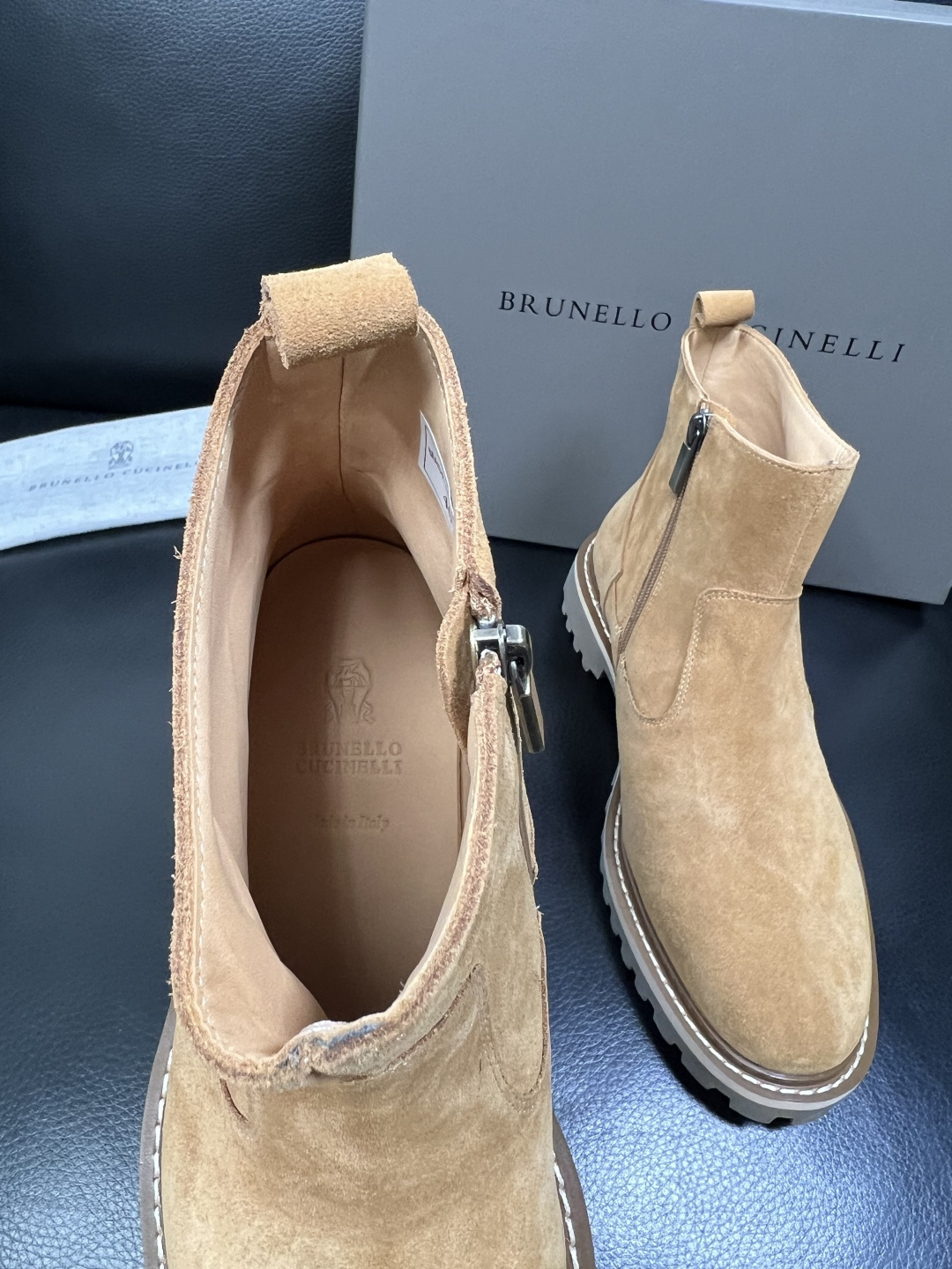 Brunello Cucinelli 高品质 顶级工艺品 BC 靴子高帮专柜同步原厂配置，意大利进口牛皮