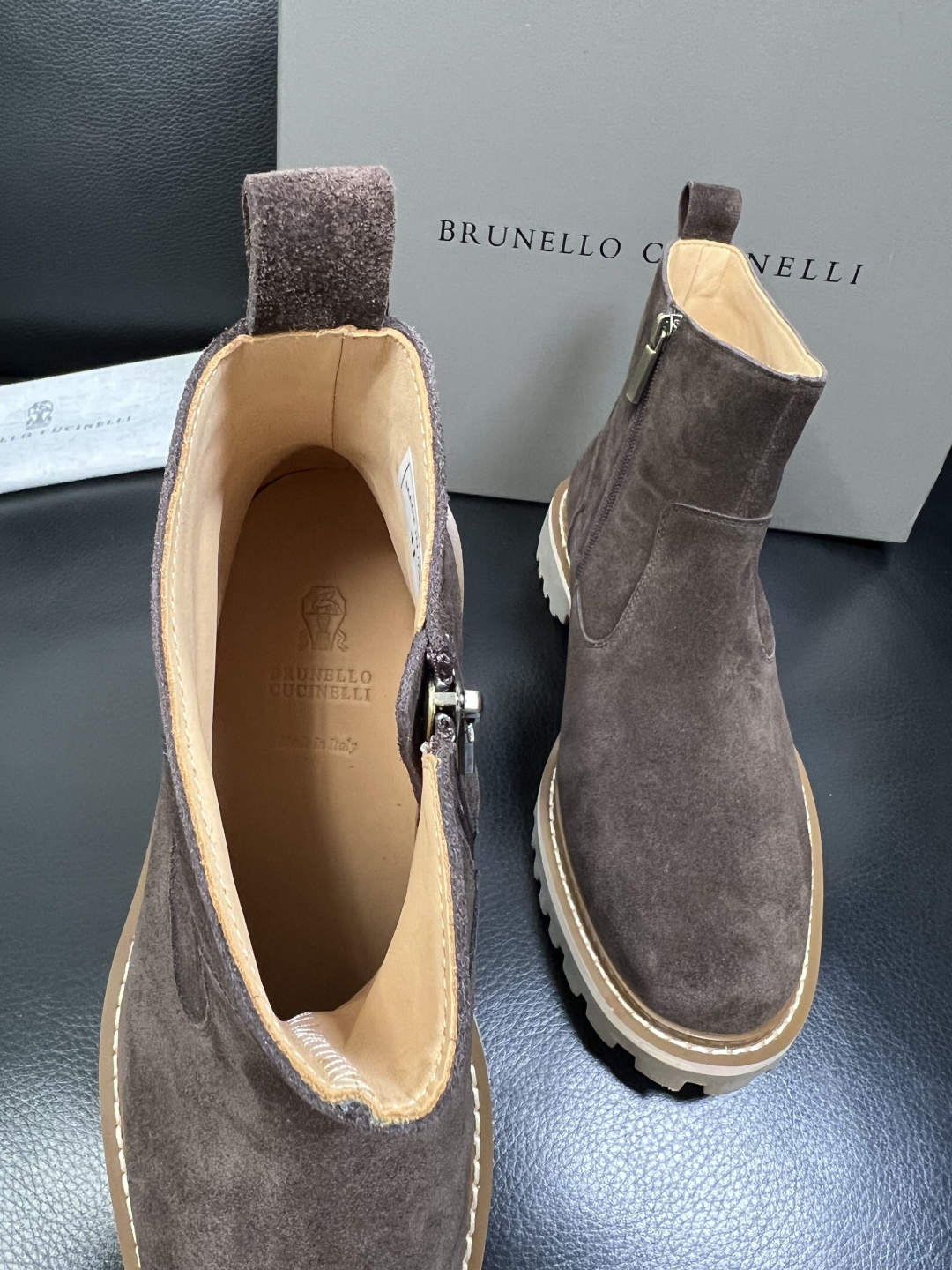 Brunello Cucinelli 高品质 顶级工艺品 BC 靴子高帮专柜同步原厂配置，意大利进口牛皮