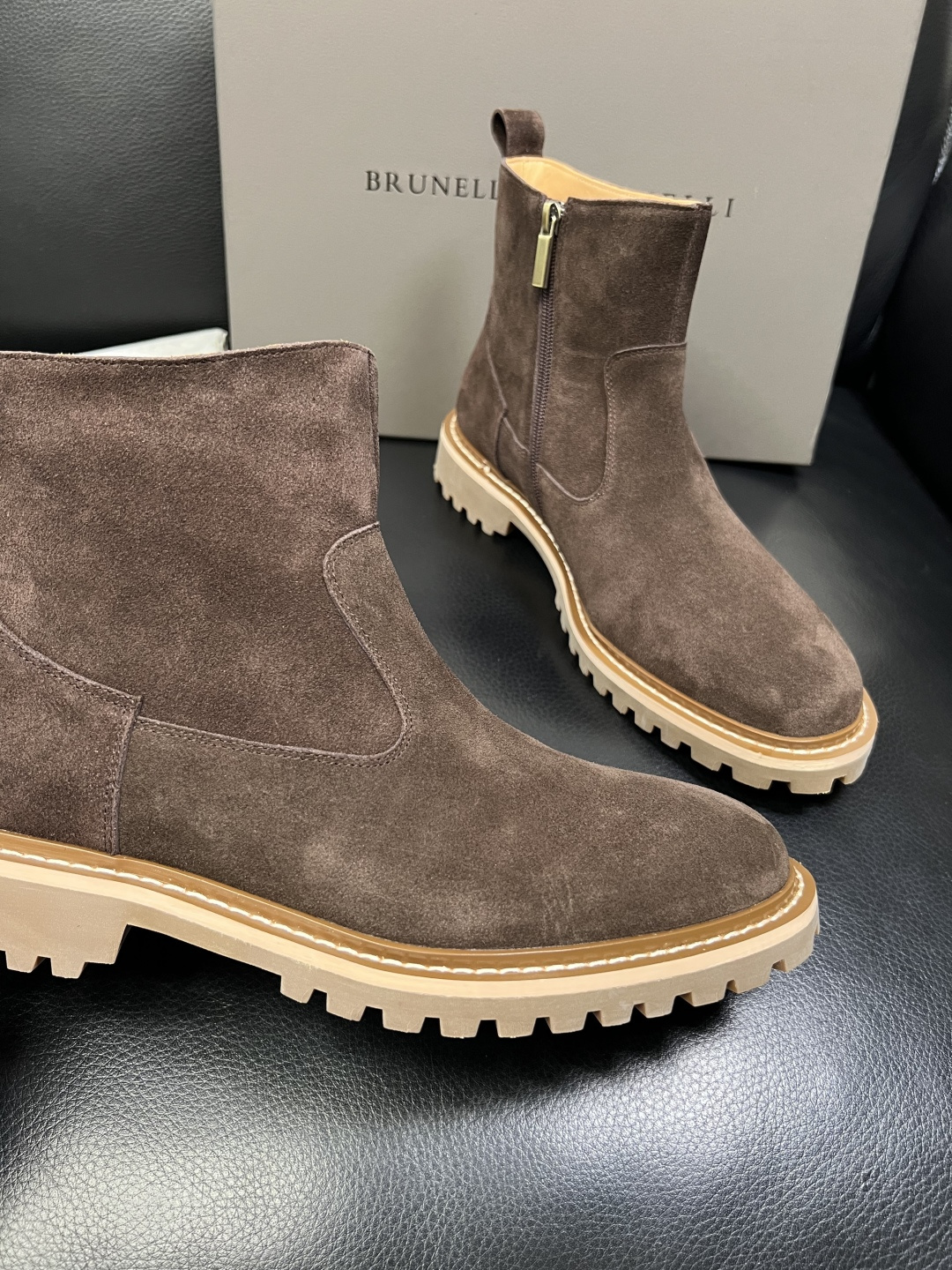 Brunello Cucinelli 高品质 顶级工艺品 BC 靴子高帮专柜同步原厂配置，意大利进口牛皮