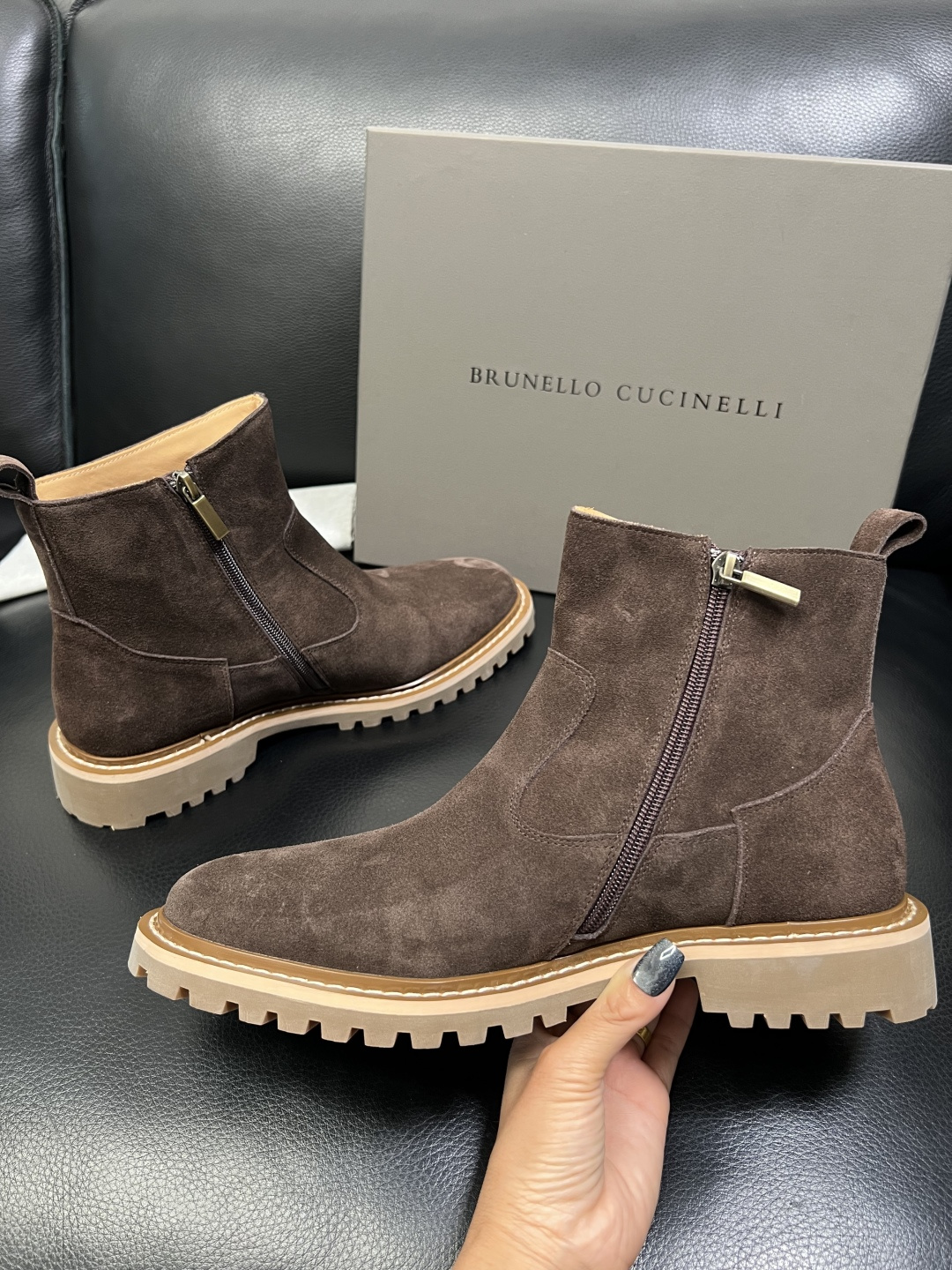 Brunello Cucinelli 高品质 顶级工艺品 BC 靴子高帮专柜同步原厂配置，意大利进口牛皮