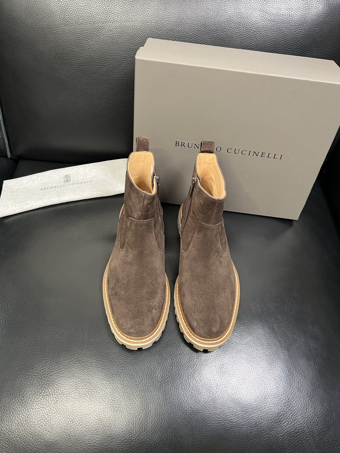 Brunello Cucinelli 高品质 顶级工艺品 BC 靴子高帮专柜同步原厂配置，意大利进口牛皮