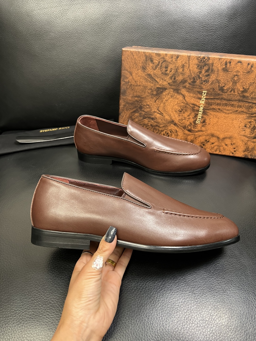StefanoRicci 顶级代购 史蒂芬 劳尼治 专柜新品同步，鞋面意大利进口牛皮面料，进口水染牛皮内