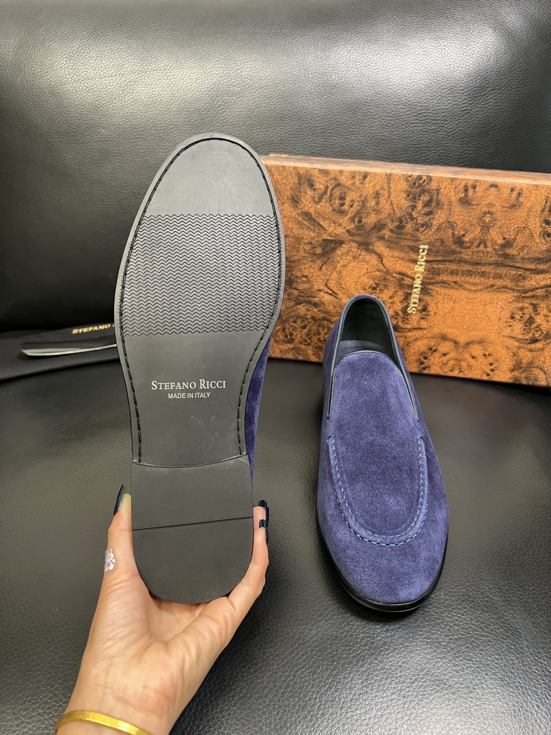 StefanoRicci 顶级代购 史蒂芬 劳尼治 专柜新品同步，鞋面意大利进口牛皮面料，进口水染牛皮内