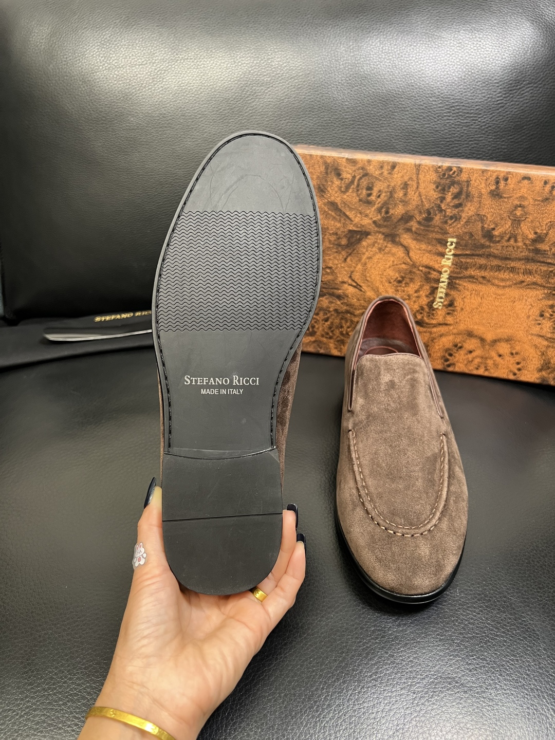 StefanoRicci 顶级代购 史蒂芬 劳尼治 专柜新品同步，鞋面意大利进口牛皮面料，进口水染牛皮内
