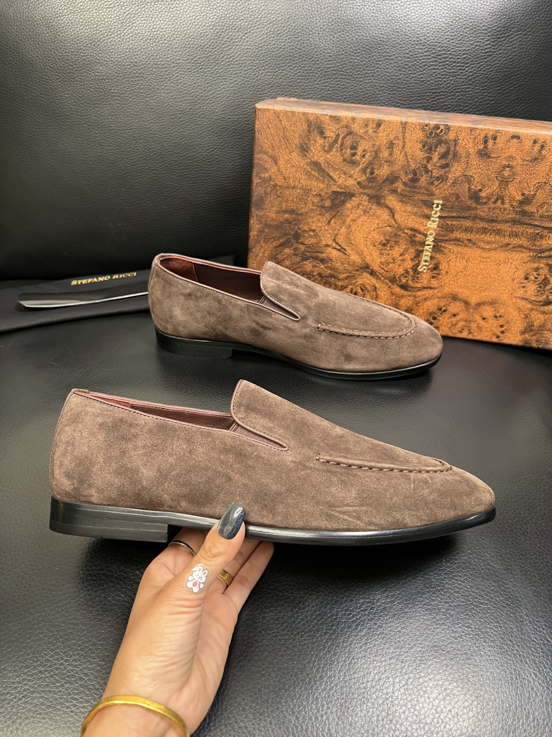 StefanoRicci 顶级代购 史蒂芬 劳尼治 专柜新品同步，鞋面意大利进口牛皮面料，进口水染牛皮内