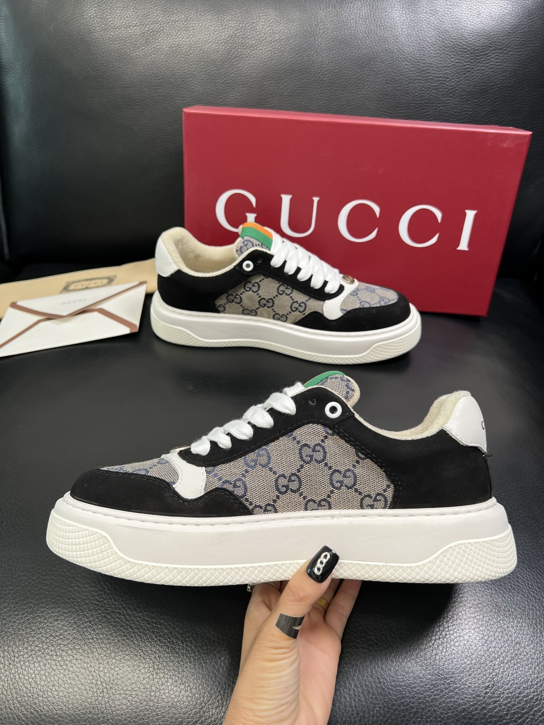 Gucci 高品质 顶级工艺品 古奇 专柜新款原厂配置，意大利进口牛皮面料，进口牛皮内里垫，透气舒适，鞋