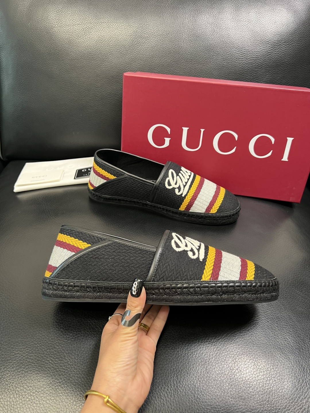 Gucci 高品质 顶级工艺品 古奇 专柜新款原厂配置，意大利进口牛皮面料，进口牛皮内里垫，透气舒适，鞋