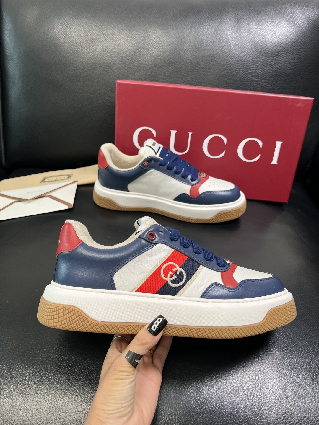 Gucci 高品质 顶级工艺品 古奇 专柜新款原厂配置，意大利进口牛皮搭配印花布面料，进口牛皮内里垫，透