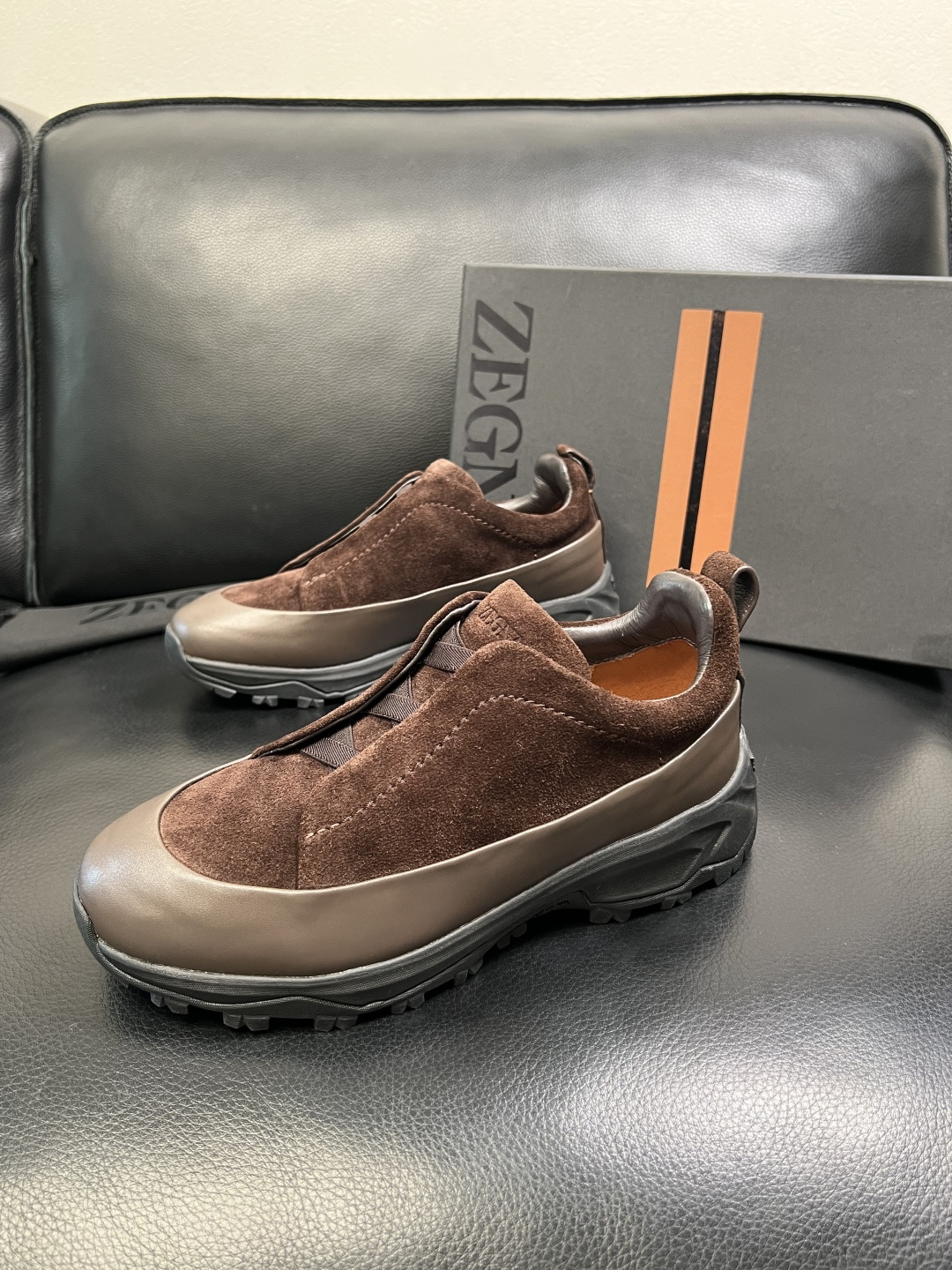 Zegna 高品质 顶级工艺品 杰尼亚 专柜新款原厂配置，意大利进口牛皮面料，进口牛里垫，透气舒适，鞋底