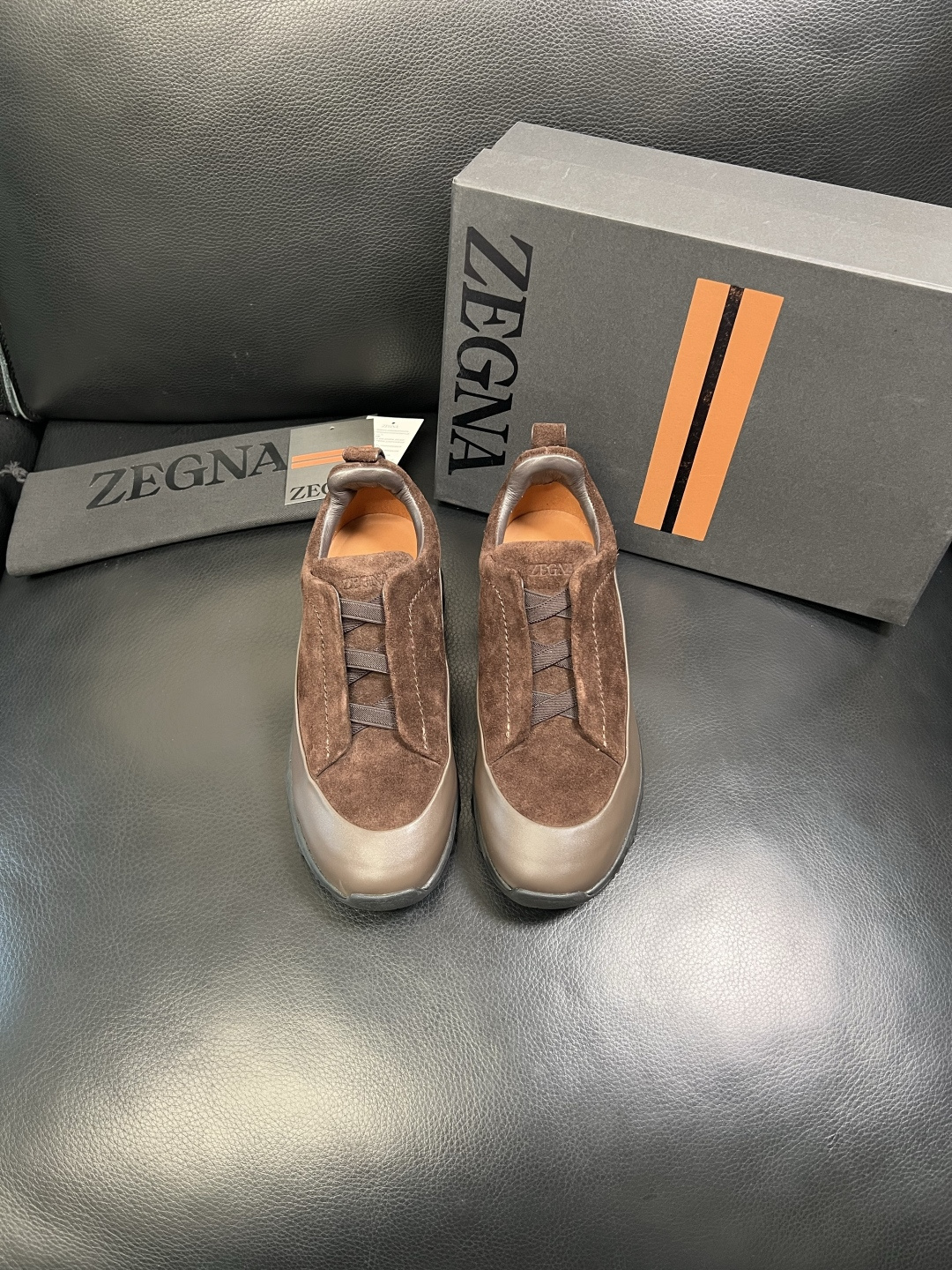Zegna 高品质 顶级工艺品 杰尼亚 专柜新款原厂配置，意大利进口牛皮面料，进口牛里垫，透气舒适，鞋底