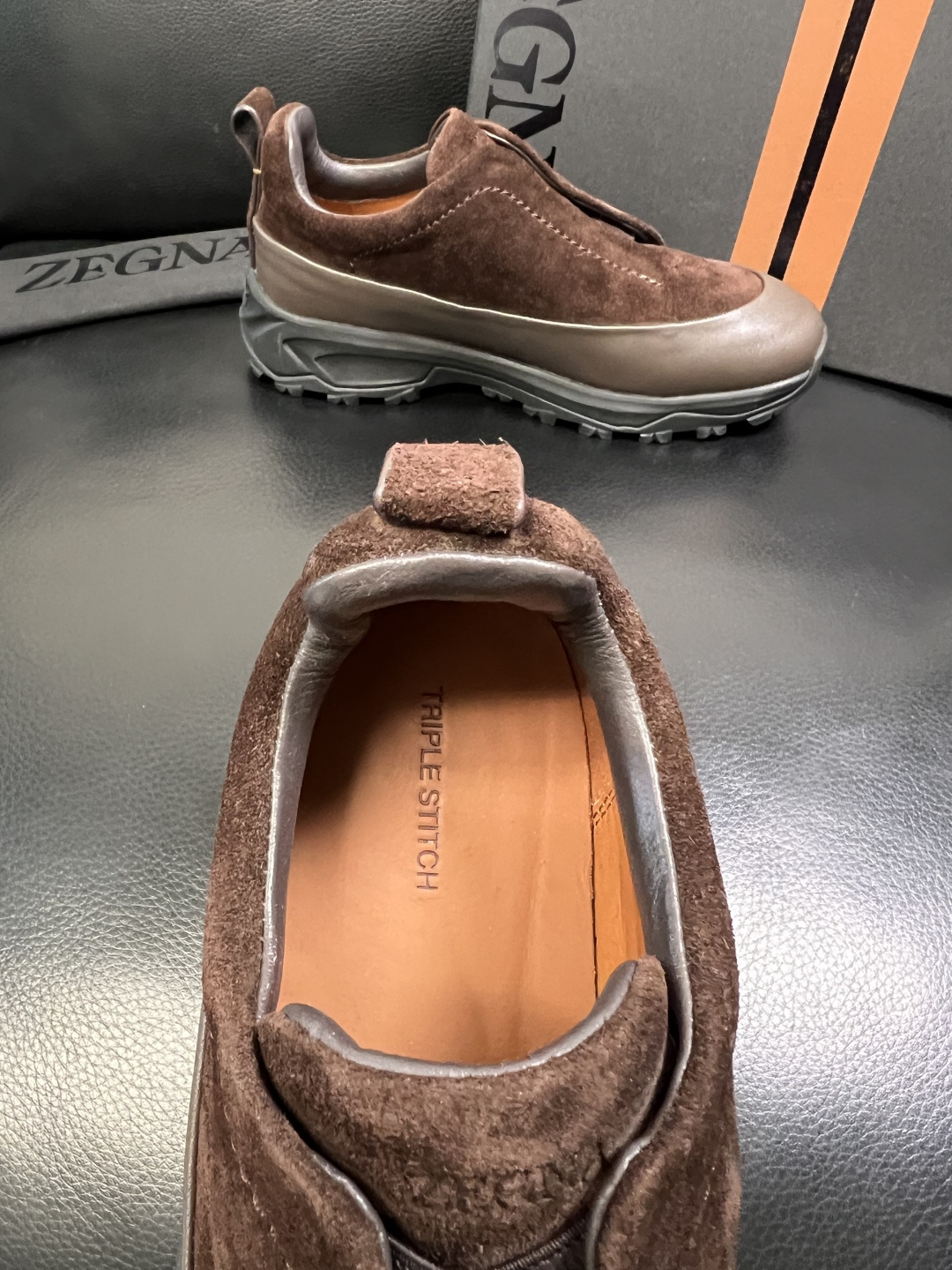 Zegna 高品质 顶级工艺品 杰尼亚 专柜新款原厂配置，意大利进口牛皮面料，进口牛里垫，透气舒适，鞋底