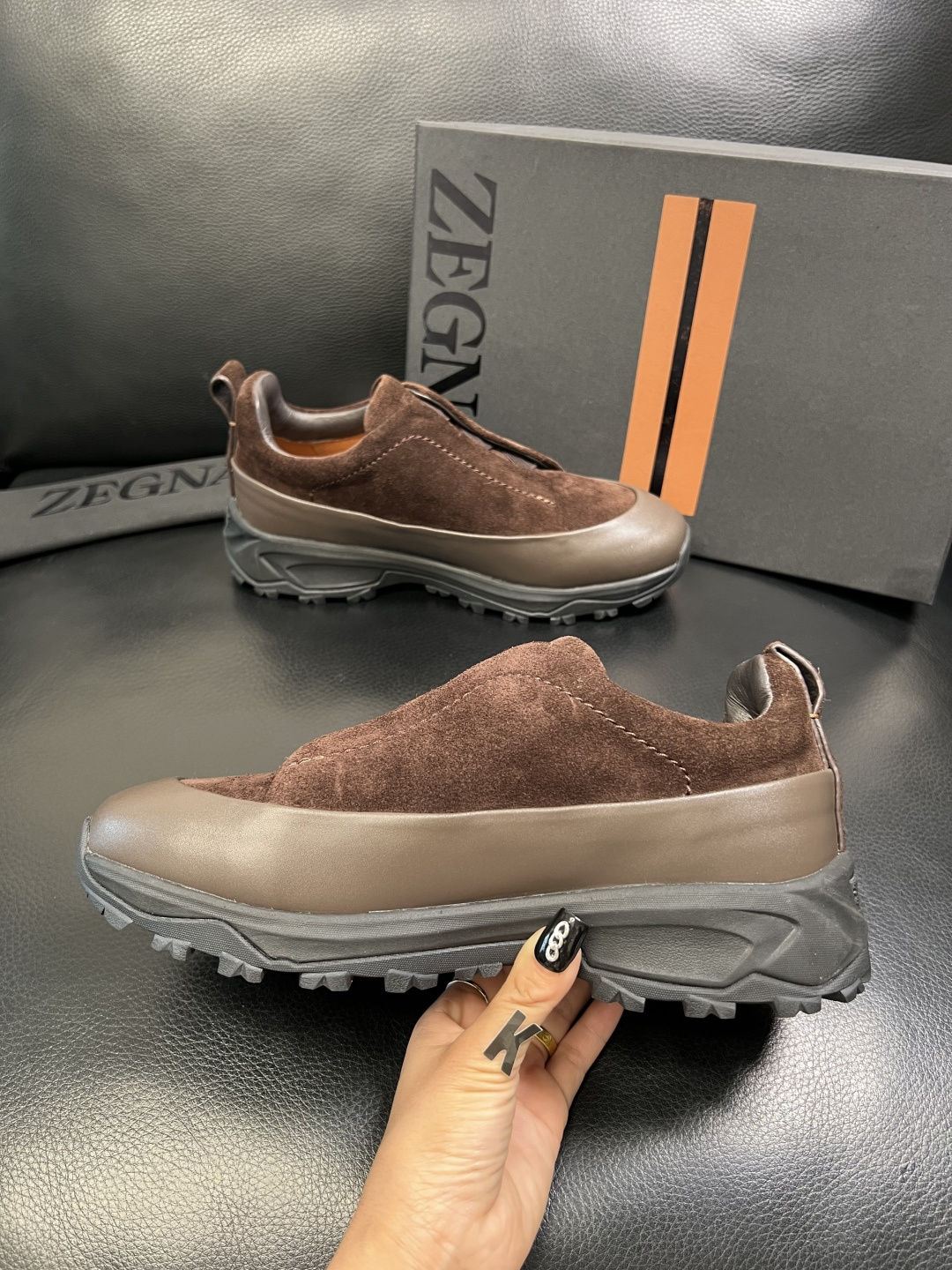 Zegna 高品质 顶级工艺品 杰尼亚 专柜新款原厂配置，意大利进口牛皮面料，进口牛里垫，透气舒适，鞋底