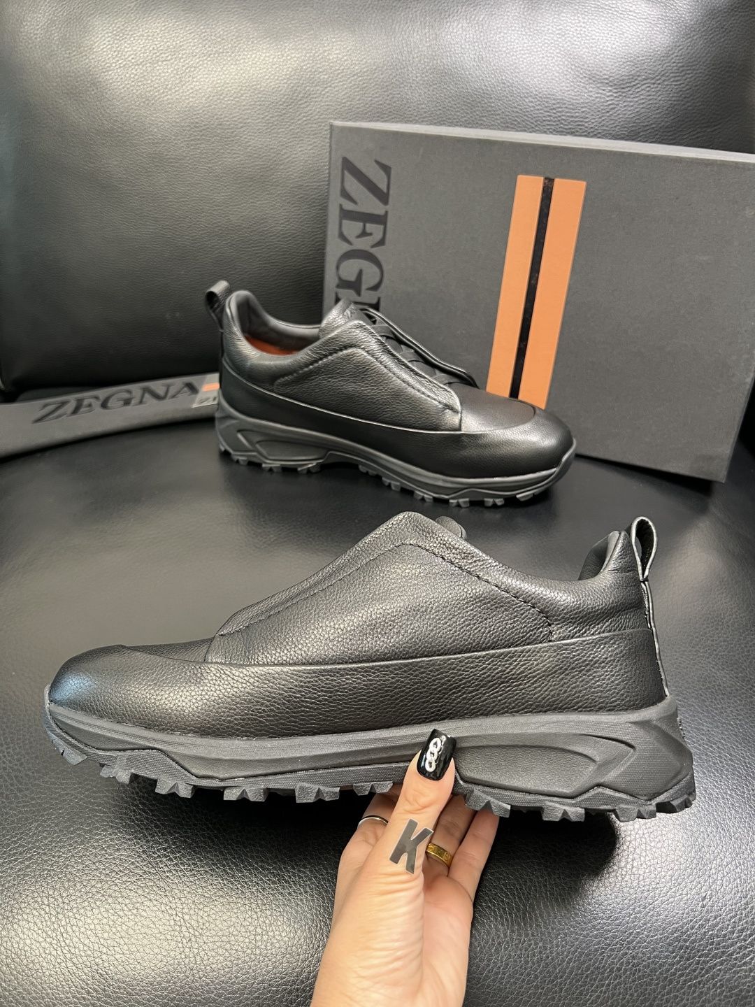 Zegna 高品质 顶级工艺品 杰尼亚 专柜新款原厂配置，意大利进口牛皮面料，进口牛里垫，透气舒适，鞋底