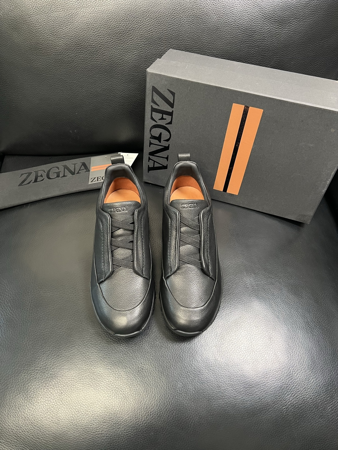 Zegna 高品质 顶级工艺品 杰尼亚 专柜新款原厂配置，意大利进口牛皮面料，进口牛里垫，透气舒适，鞋底
