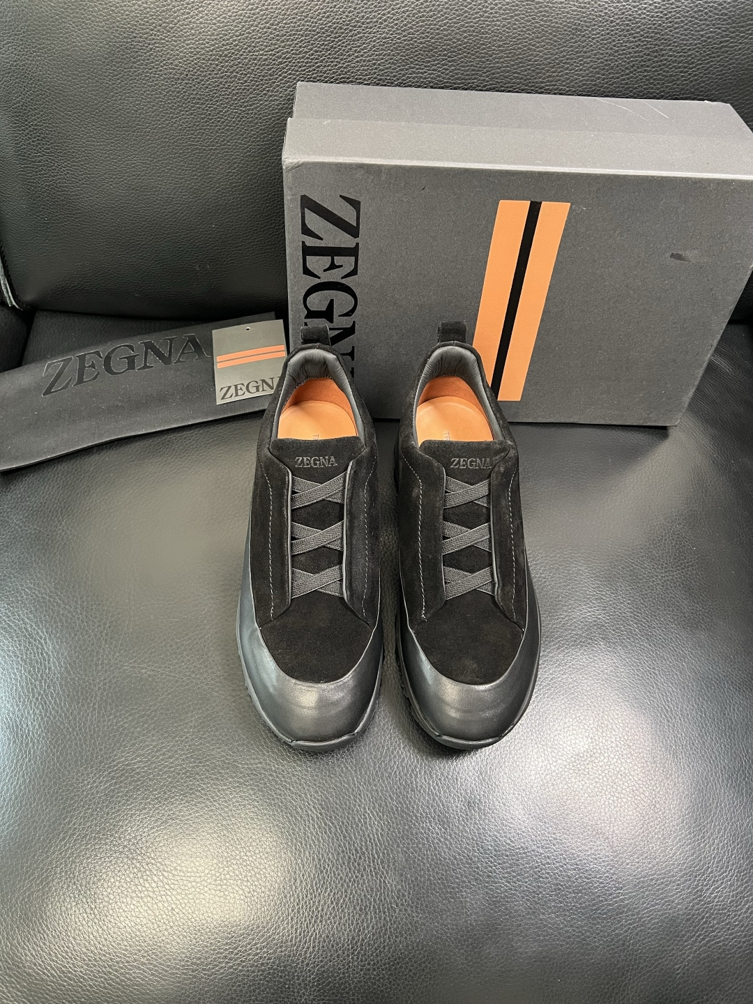 Zegna 高品质 顶级工艺品 杰尼亚 专柜新款原厂配置，意大利进口牛皮面料，进口牛里垫，透气舒适，鞋底