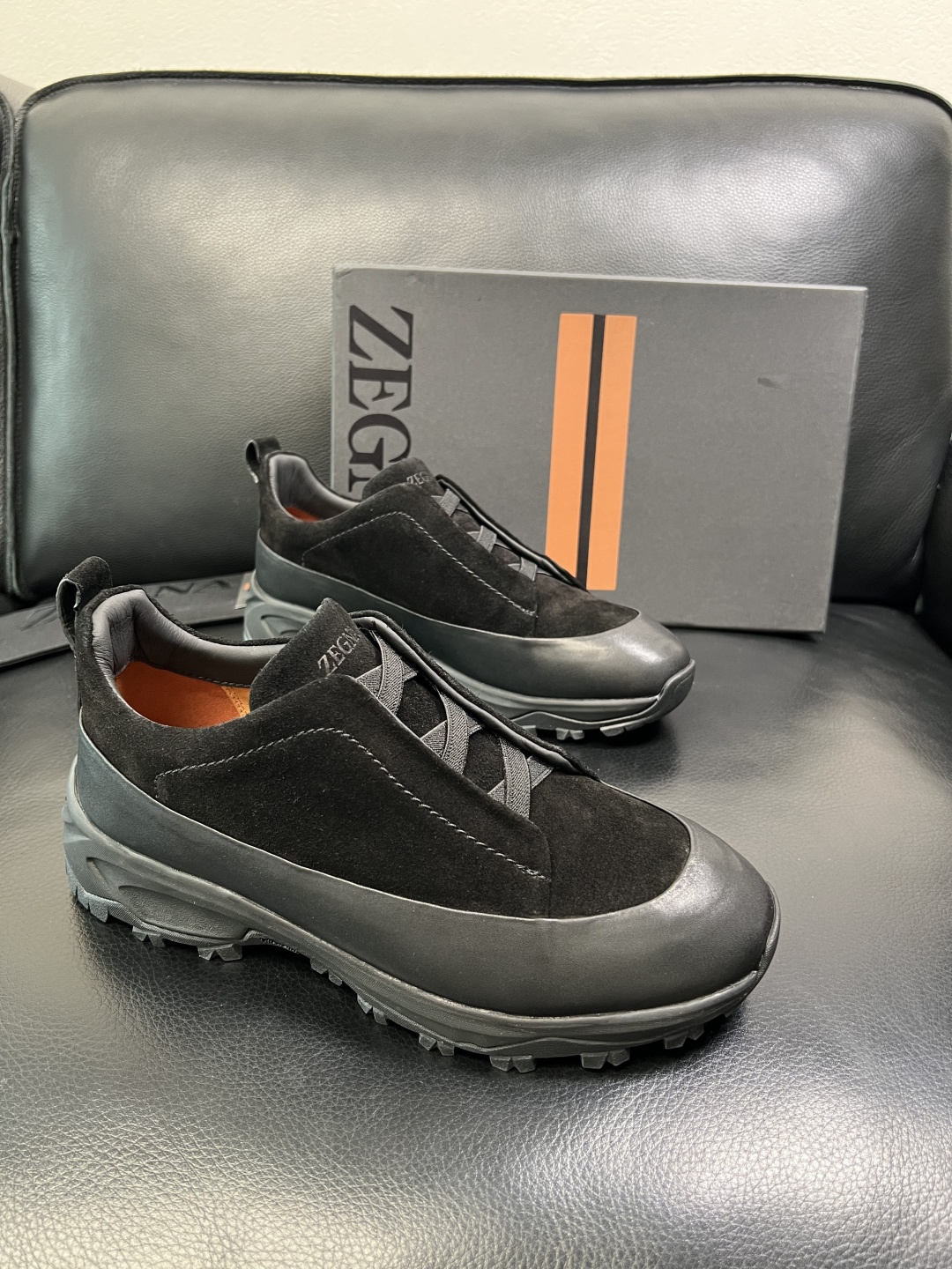 Zegna 高品质 顶级工艺品 杰尼亚 专柜新款原厂配置，意大利进口牛皮面料，进口牛里垫，透气舒适，鞋底