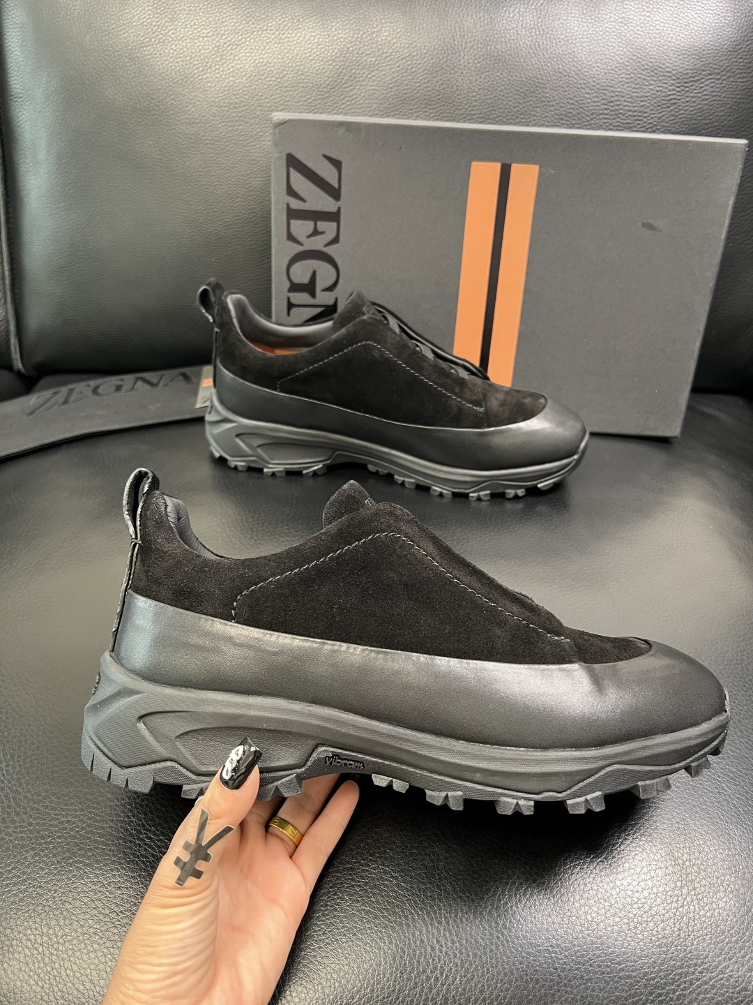 Zegna 高品质 顶级工艺品 杰尼亚 专柜新款原厂配置，意大利进口牛皮面料，进口牛里垫，透气舒适，鞋底