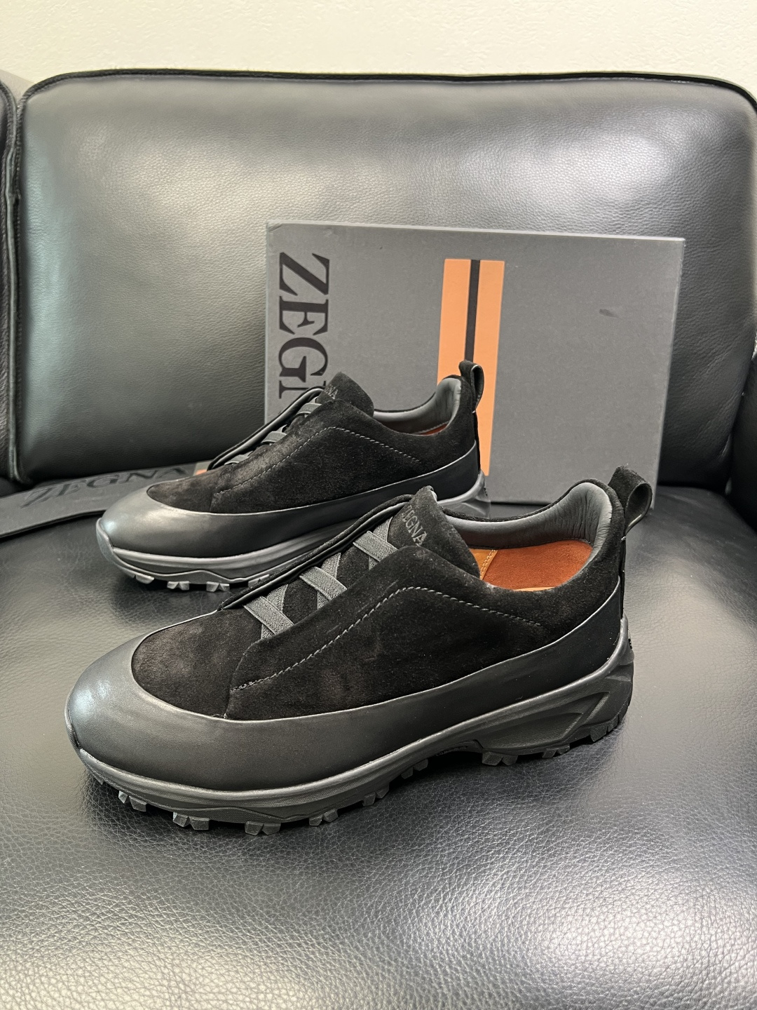 Zegna 高品质 顶级工艺品 杰尼亚 专柜新款原厂配置，意大利进口牛皮面料，进口牛里垫，透气舒适，鞋底