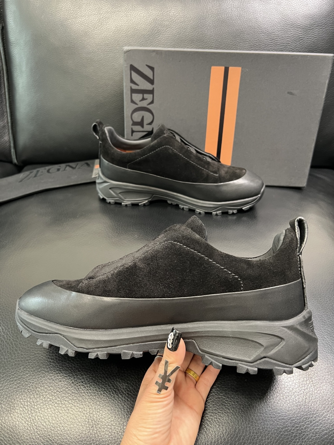 Zegna 高品质 顶级工艺品 杰尼亚 专柜新款原厂配置，意大利进口牛皮面料，进口牛里垫，透气舒适，鞋底