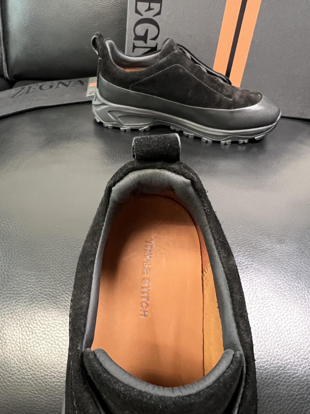 Zegna 高品质 顶级工艺品 杰尼亚 专柜新款原厂配置，意大利进口牛皮面料，进口牛里垫，透气舒适，鞋底