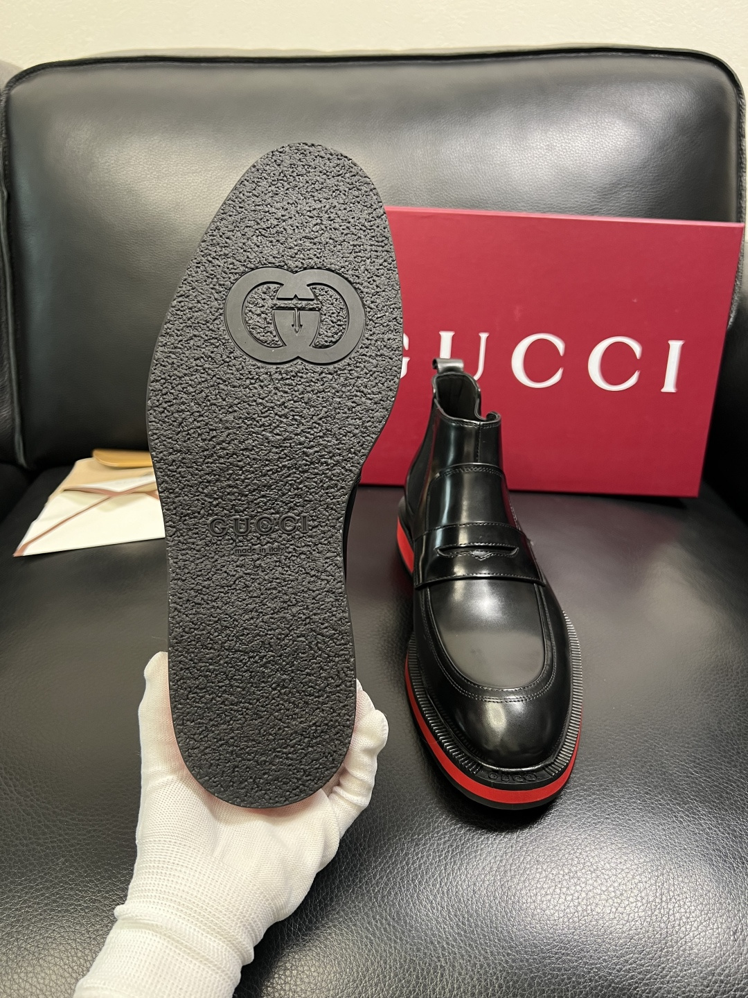 Gucci 高品质 顶级工艺品 古奇 皮鞋系列专柜同步 原厂配置，意大利进口原版牛皮，进口水染牛里 ，鞋