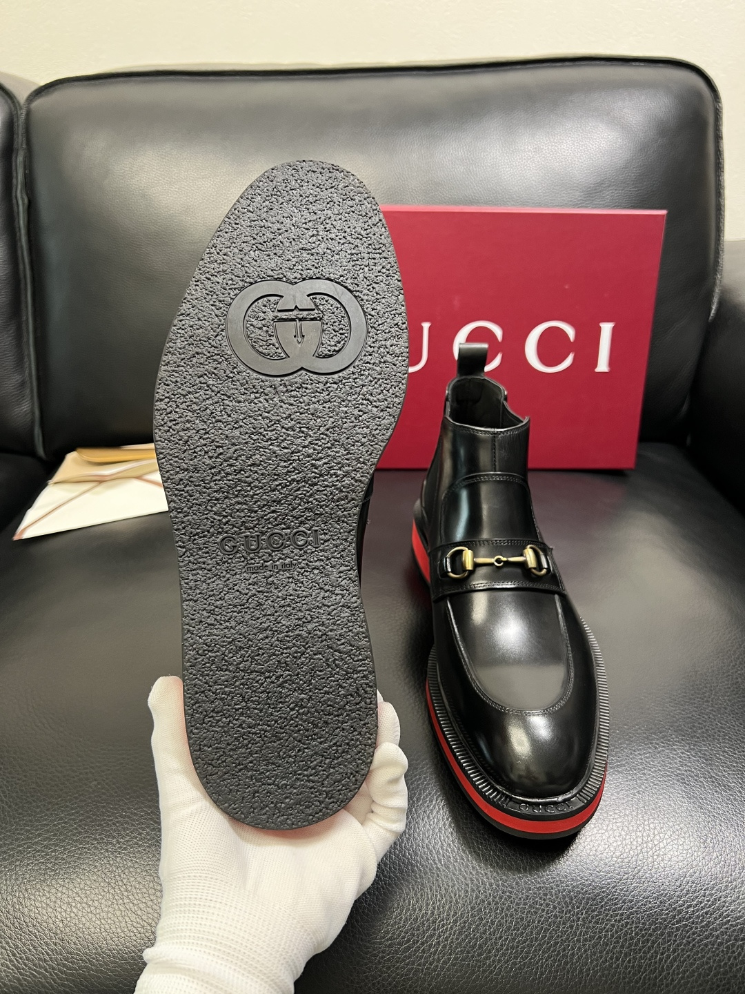 Gucci 高品质 顶级工艺品 古奇 皮鞋系列专柜同步 原厂配置，意大利进口原版牛皮，进口水染牛里 ，鞋