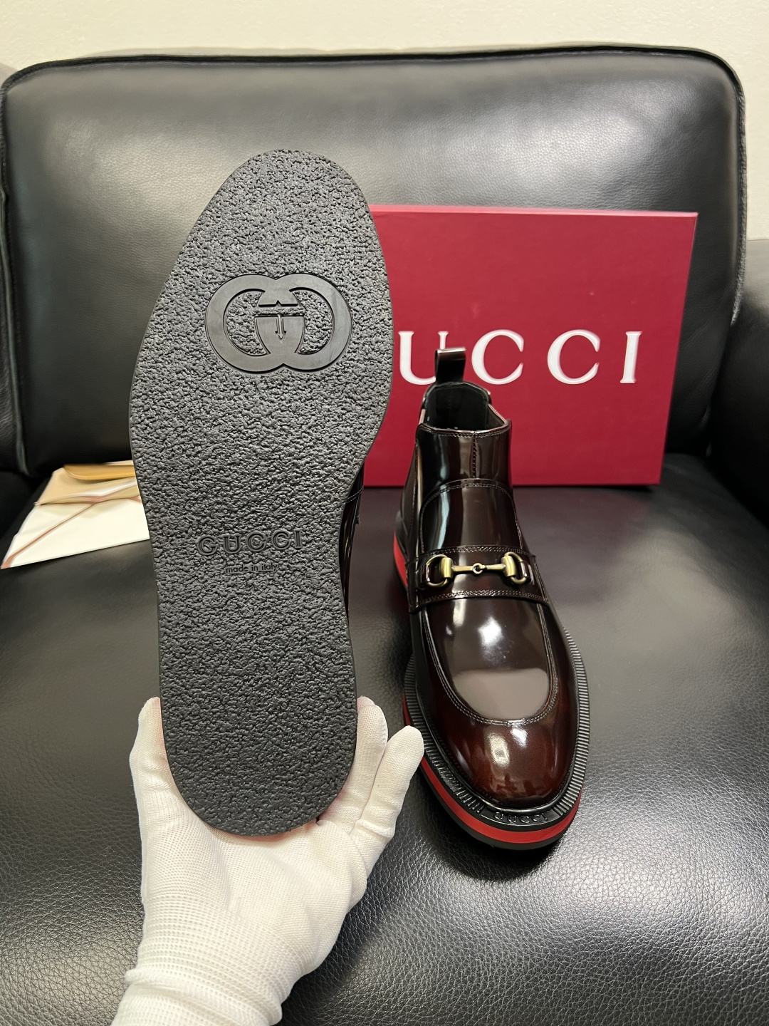 Gucci 高品质 顶级工艺品 古奇 皮鞋系列专柜同步 原厂配置，意大利进口原版牛皮，进口水染牛里 ，鞋