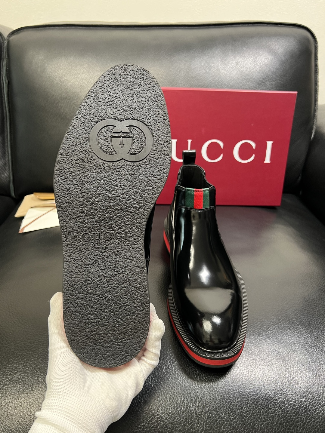 Gucci 高品质 顶级工艺品 古奇 皮鞋系列专柜同步 原厂配置，意大利进口原版牛皮，进口水染牛里 ，鞋