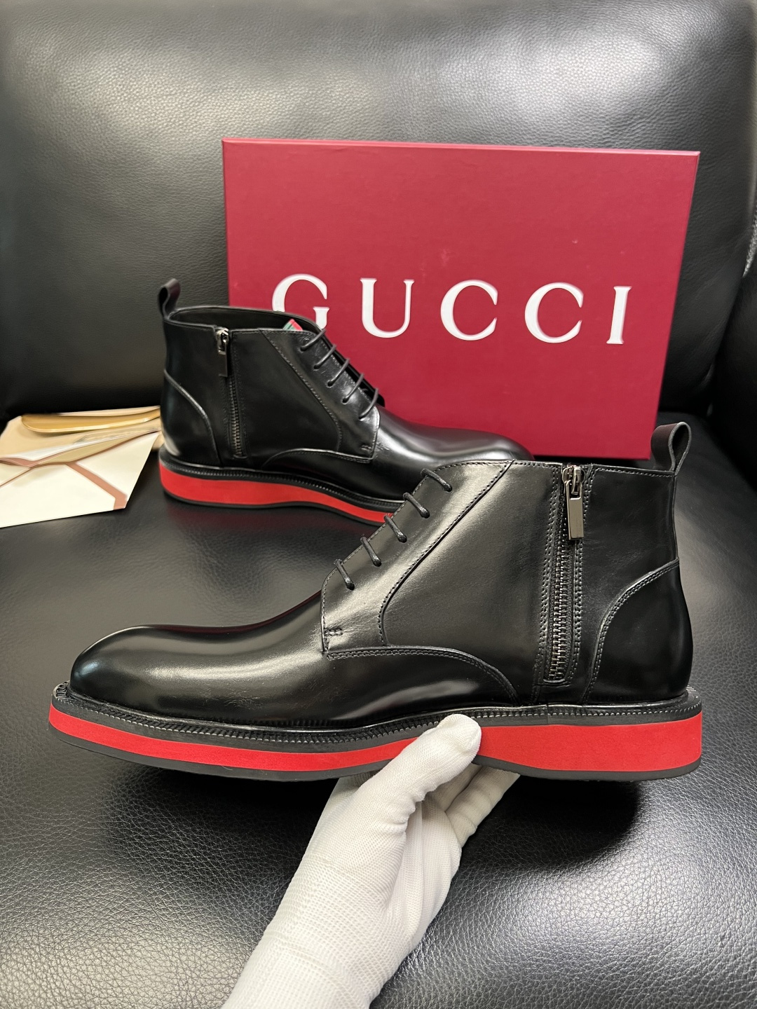 Gucci 高品质 顶级工艺品 古奇 皮鞋系列专柜同步 原厂配置，意大利进口原版牛皮，进口水染牛里 ，鞋