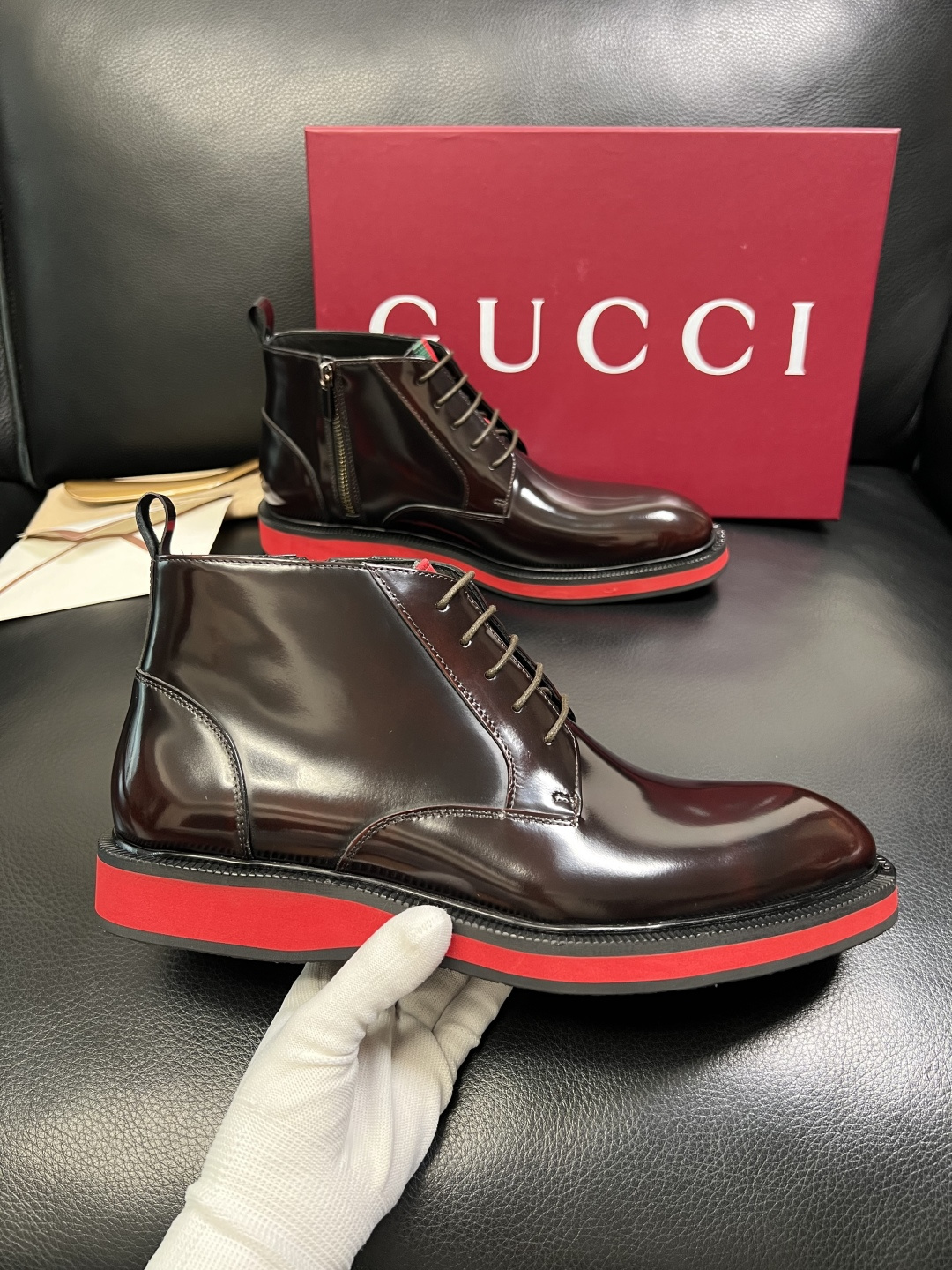 Gucci 高品质 顶级工艺品 古奇 皮鞋系列专柜同步 原厂配置，意大利进口原版牛皮，进口水染牛里 ，鞋