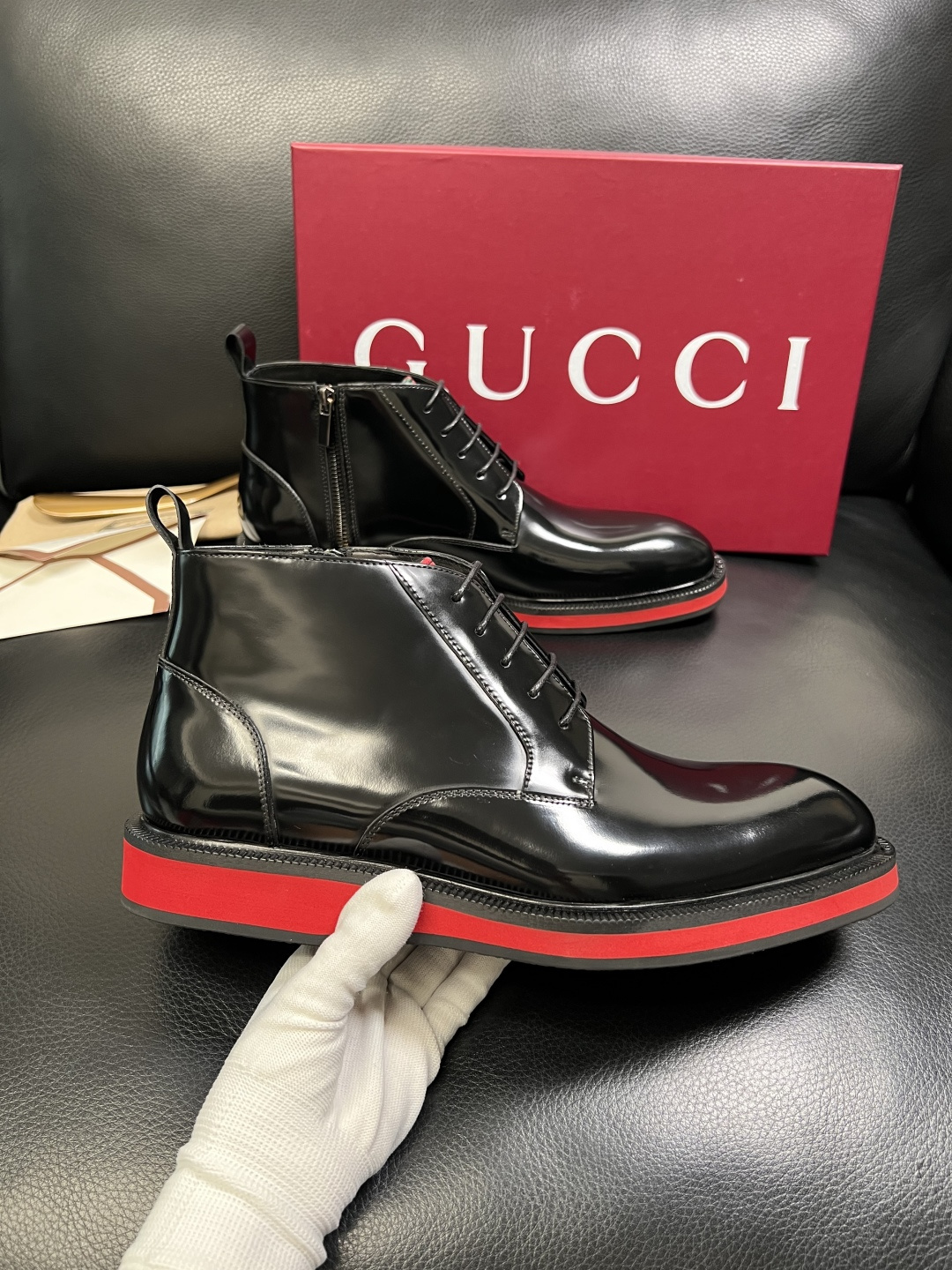 Gucci 高品质 顶级工艺品 古奇 皮鞋系列专柜同步 原厂配置，意大利进口原版牛皮，进口水染牛里 ，鞋