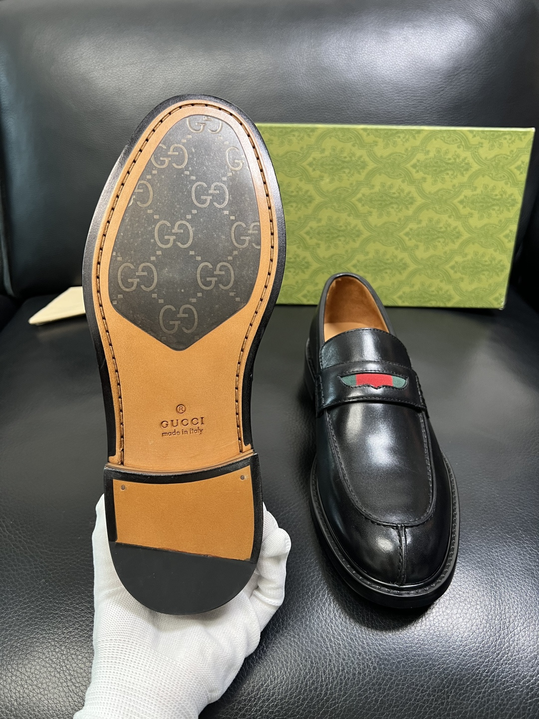 Gucci 顶级工艺品 古奇 皮鞋系列专柜同步 原厂配置，意大利进口原版牛皮，进口水染牛里 ，鞋底：原厂