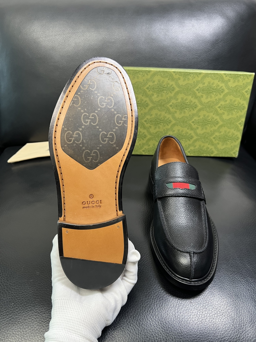 Gucci 顶级工艺品 古奇 皮鞋系列专柜同步 原厂配置，意大利进口原版牛皮，进口水染牛里 ，鞋底：原厂