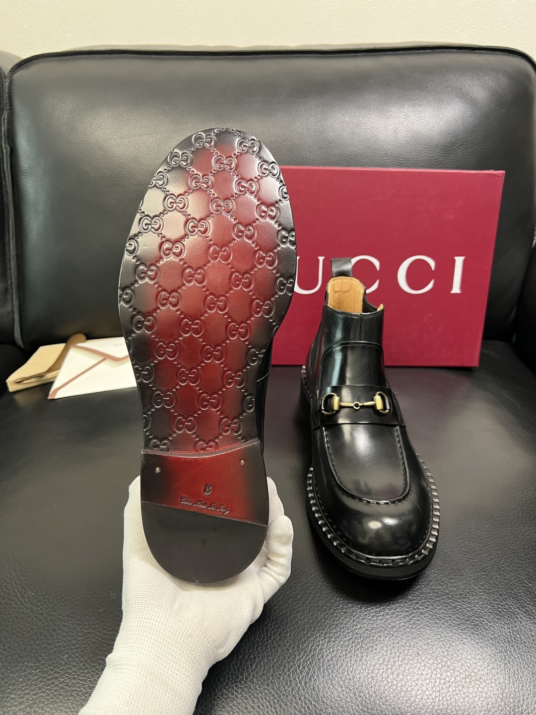 Gucci 高品质 顶级工艺品 古奇 皮鞋系列专柜同步 原厂配置，意大利进口原版牛皮，进口水染牛里 ，鞋