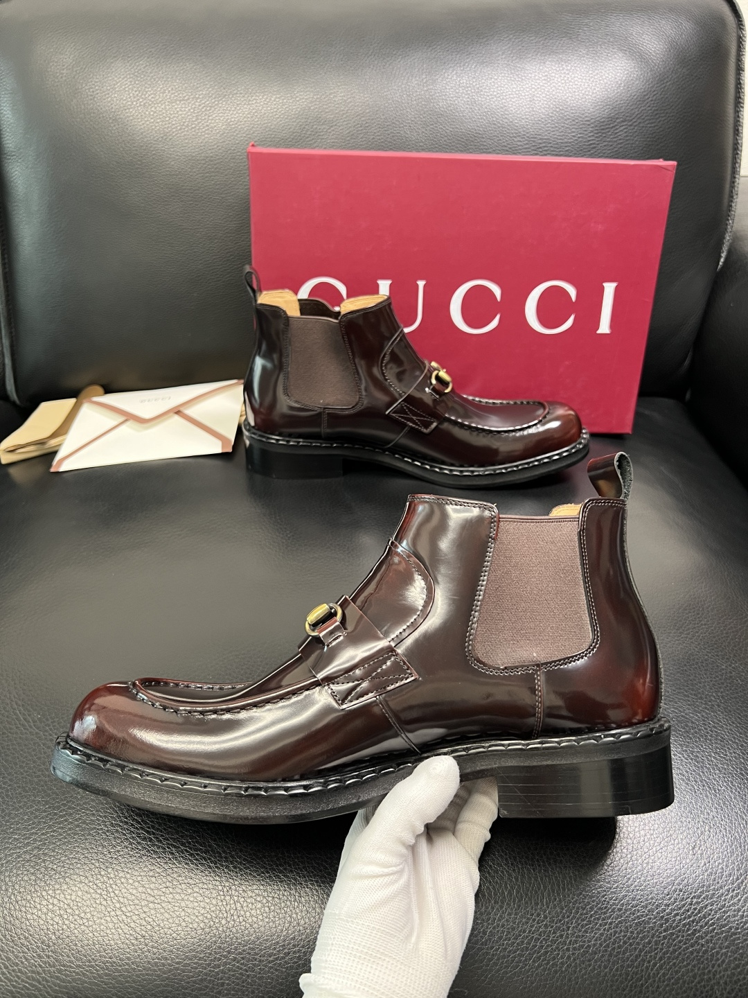 Gucci 高品质 顶级工艺品 古奇 皮鞋系列专柜同步 原厂配置，意大利进口原版牛皮，进口水染牛里 ，鞋