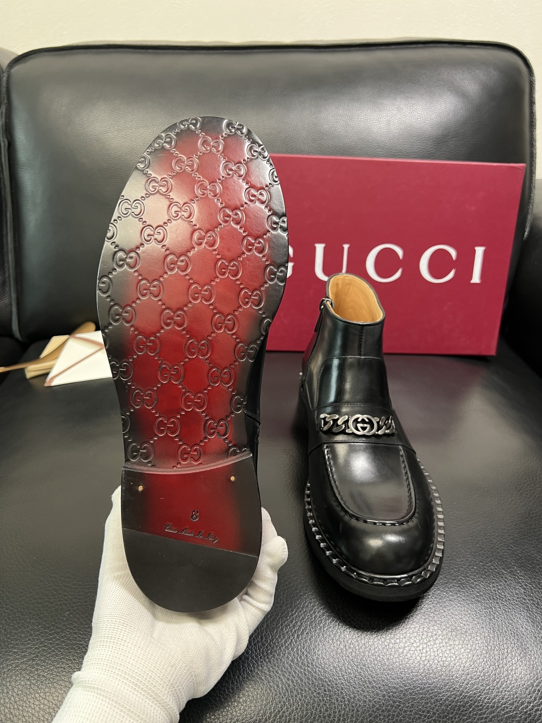 Gucci 高品质 顶级工艺品 古奇 皮鞋系列专柜同步 原厂配置，意大利进口原版牛皮，进口水染牛里 ，鞋