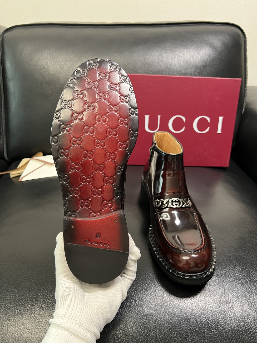 Gucci 高品质 顶级工艺品 古奇 皮鞋系列专柜同步 原厂配置，意大利进口原版牛皮，进口水染牛里 ，鞋