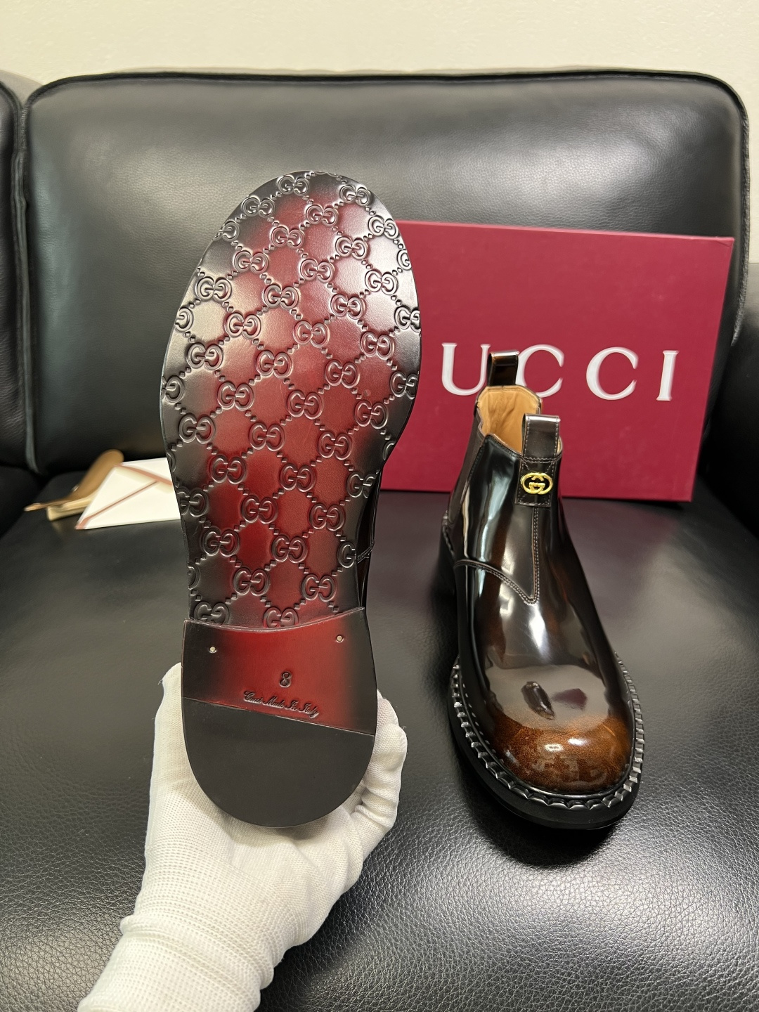 Gucci 高品质 顶级工艺品 古奇 皮鞋系列专柜同步 原厂配置，意大利进口原版牛皮，进口水染牛里 ，鞋