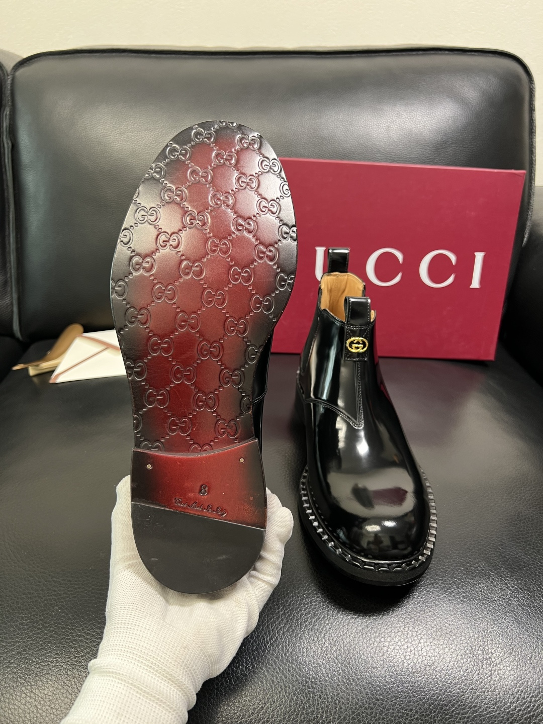 Gucci 高品质 顶级工艺品 古奇 皮鞋系列专柜同步 原厂配置，意大利进口原版牛皮，进口水染牛里 ，鞋