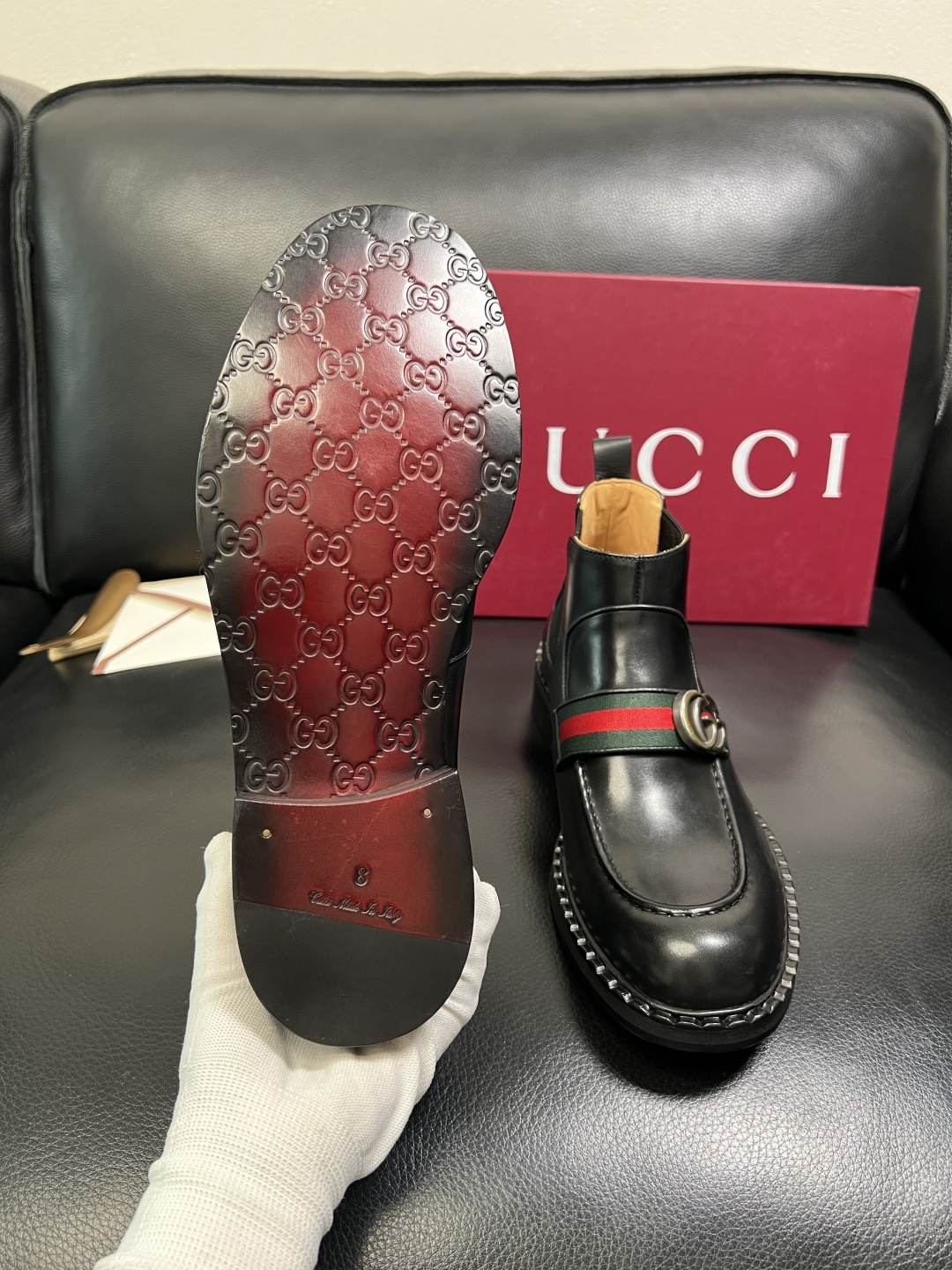 Gucci 高品质 顶级工艺品 古奇 皮鞋系列专柜同步 原厂配置，意大利进口原版牛皮，进口水染牛里 ，鞋