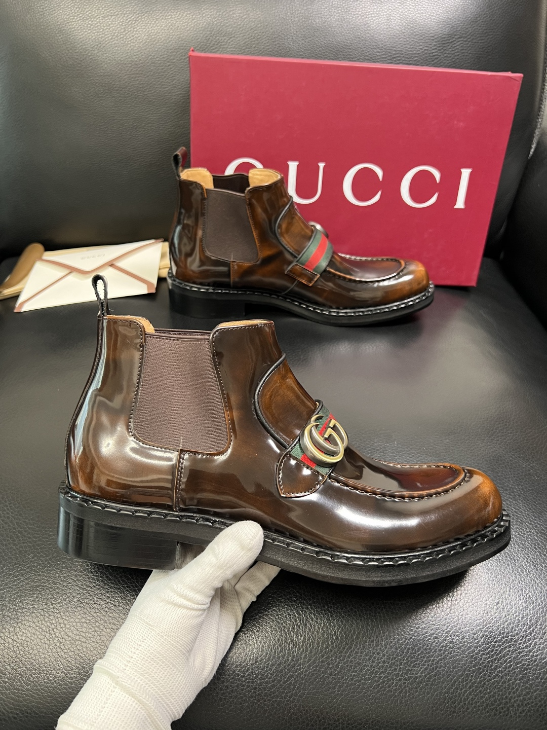 Gucci 高品质 顶级工艺品 古奇 皮鞋系列专柜同步 原厂配置，意大利进口原版牛皮，进口水染牛里 ，鞋