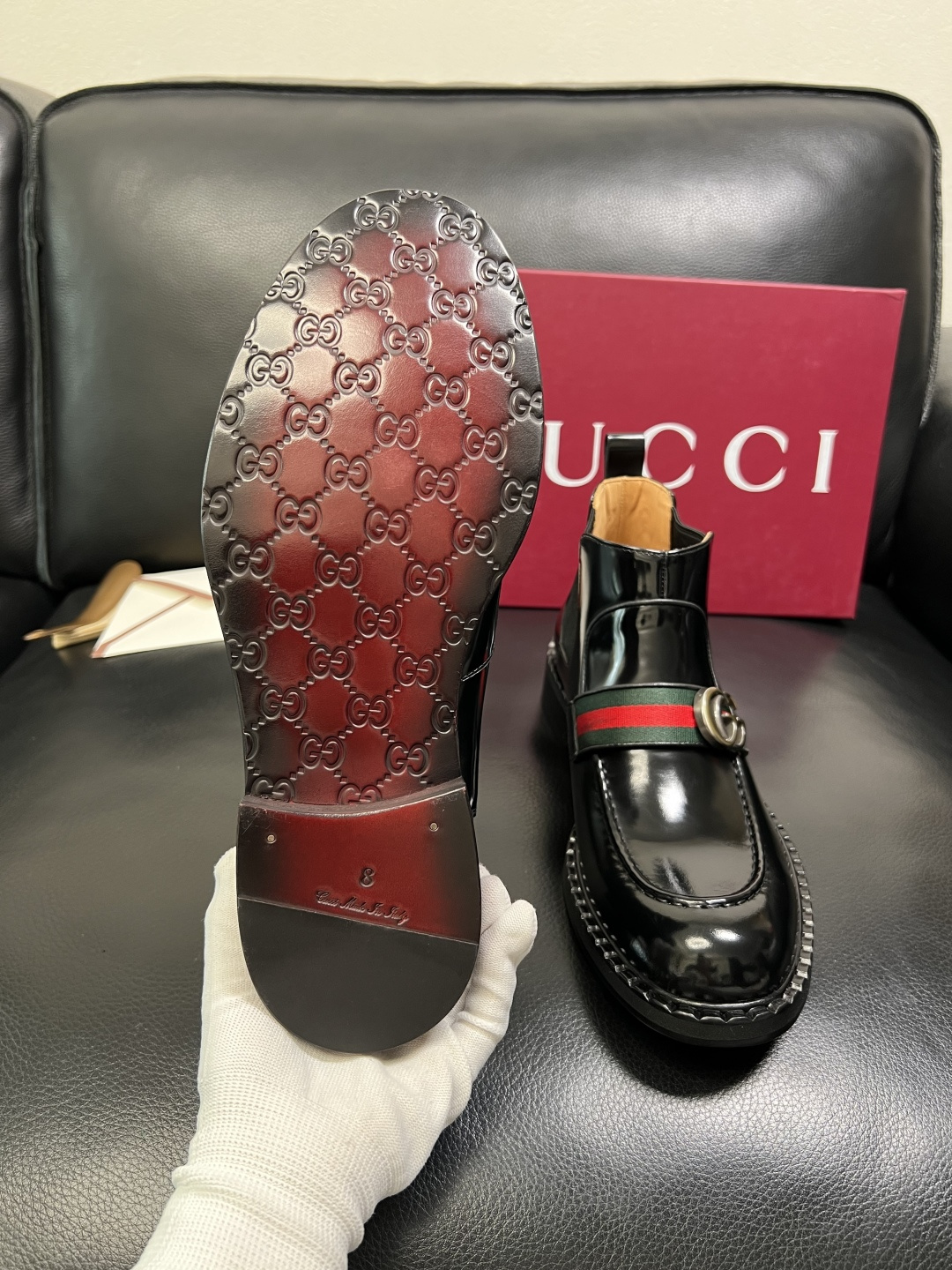 Gucci 高品质 顶级工艺品 古奇 皮鞋系列专柜同步 原厂配置，意大利进口原版牛皮，进口水染牛里 ，鞋
