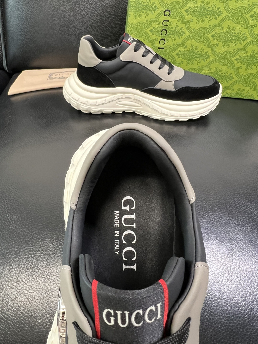 Gucci 高品质 顶级工艺品 古奇 专柜新款原厂配置，意大利进口牛皮搭配印花面料，进口牛皮内里垫，透气