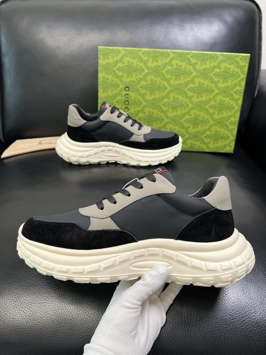 Gucci 高品质 顶级工艺品 古奇 专柜新款原厂配置，意大利进口牛皮搭配印花面料，进口牛皮内里垫，透气