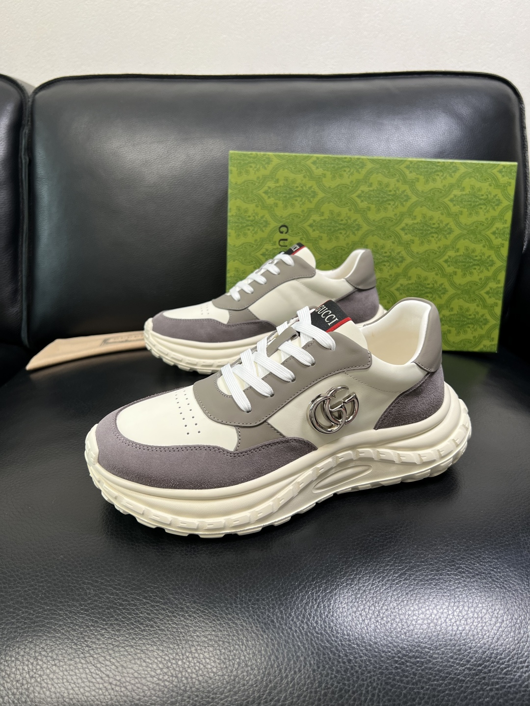 Gucci 高品质 顶级工艺品 古奇 专柜新款原厂配置，意大利进口牛皮搭配印花面料，进口牛皮内里垫，透气