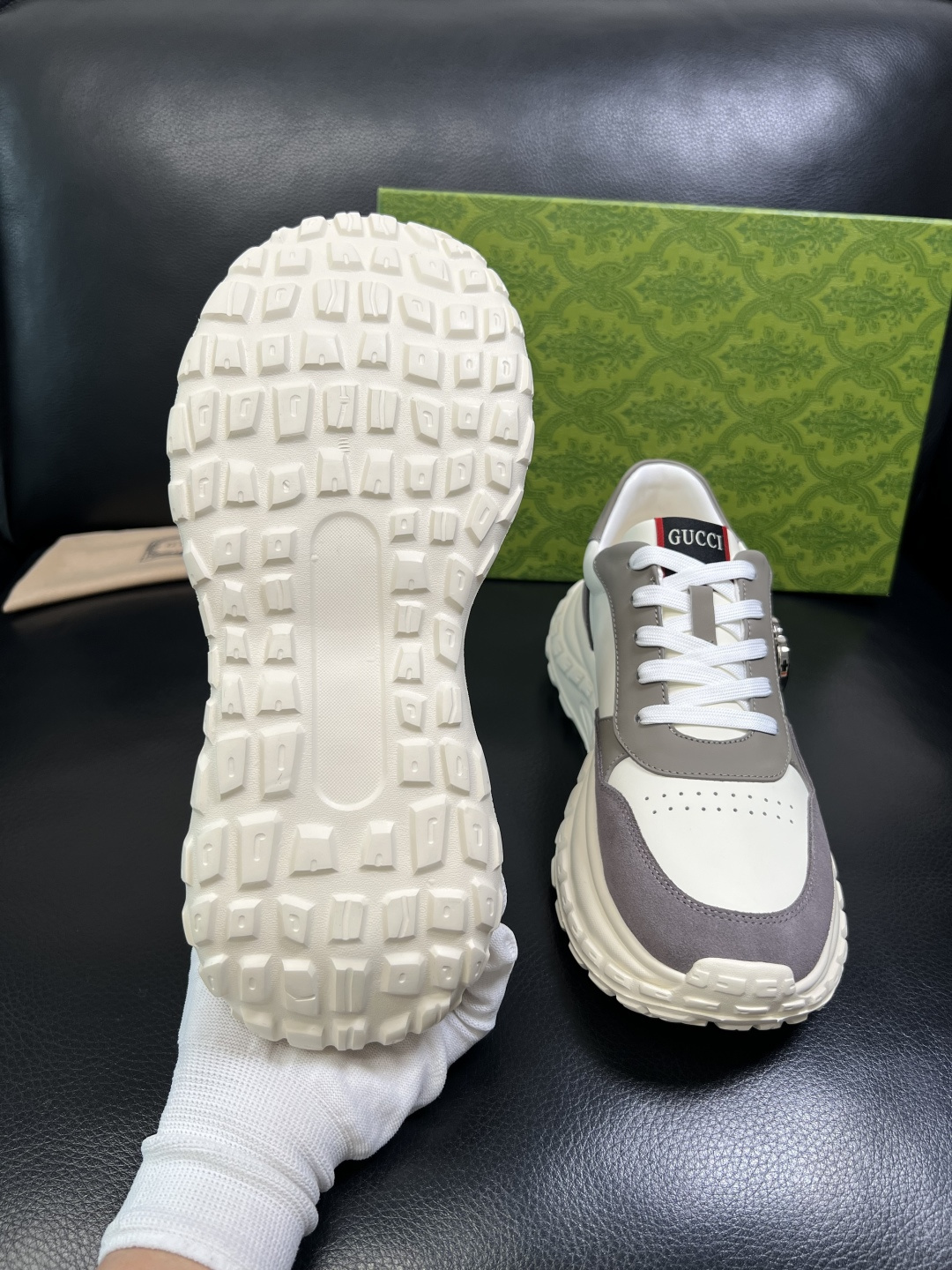 Gucci 高品质 顶级工艺品 古奇 专柜新款原厂配置，意大利进口牛皮搭配印花面料，进口牛皮内里垫，透气