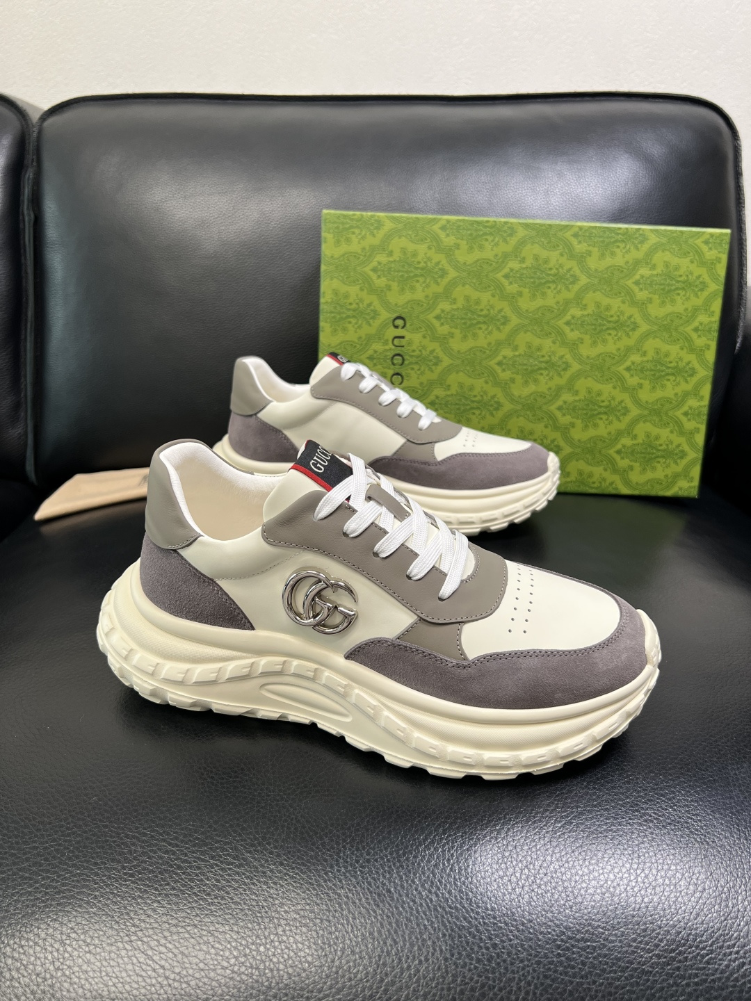 Gucci 高品质 顶级工艺品 古奇 专柜新款原厂配置，意大利进口牛皮搭配印花面料，进口牛皮内里垫，透气