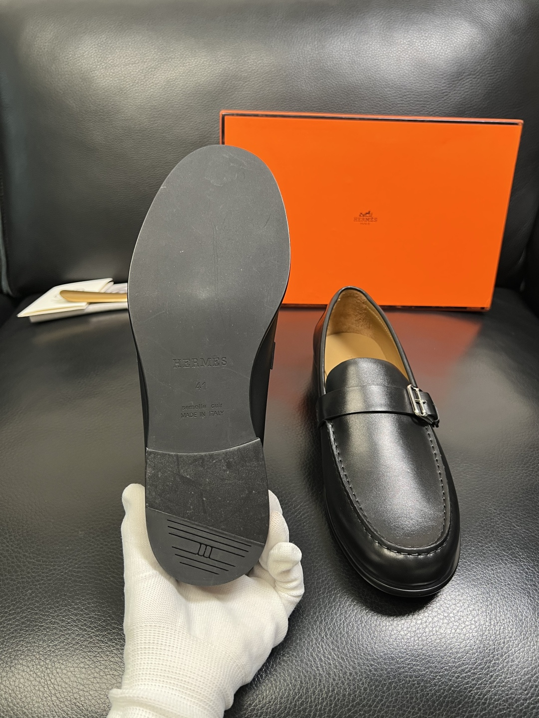 Hermes 高品质 顶级工艺品 爱马仕 专柜同步 原厂配置，意大利进口原版牛皮面料，透气舒适进口水染牛