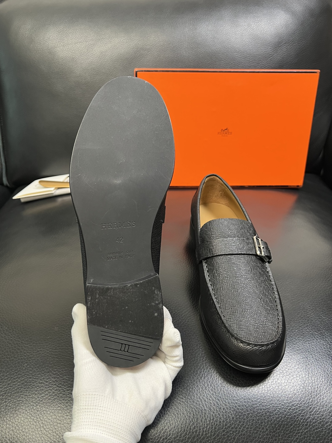 Hermes 高品质 顶级工艺品 爱马仕 专柜同步 原厂配置，意大利进口原版牛皮面料，透气舒适进口水染牛